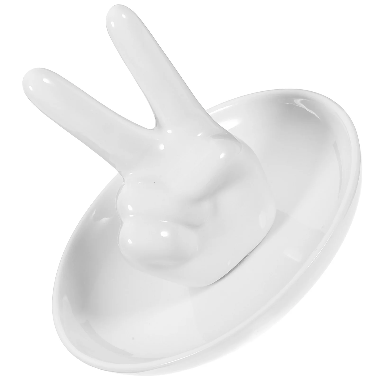 

Ceramic Gesture Ring Tray Unique Stylish Jewelry Display Dish Desktop Organizer Earring Holder Necklace Storage Plate
