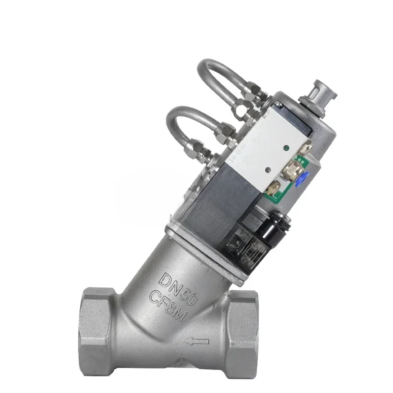 

Stainless steel pneumatic angle seat valve with solenoid valve, steam high temperature resistant threaded thread