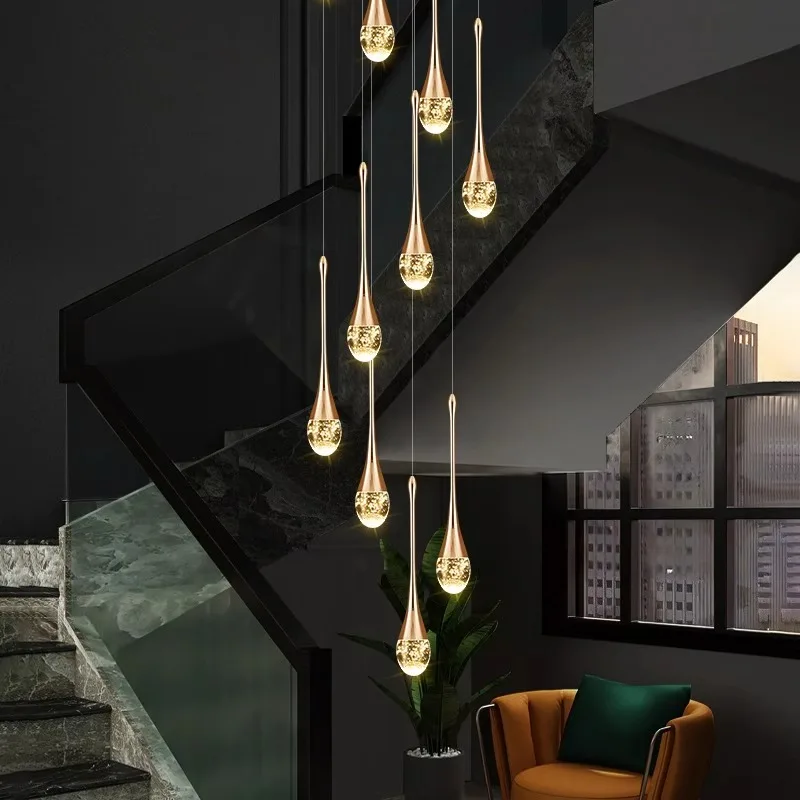 Imagem -02 - Nordic Pendant Lights For Home Decoration Stair Chandelier Sala de Estar e Jantar Luz de Teto Iluminação Interna