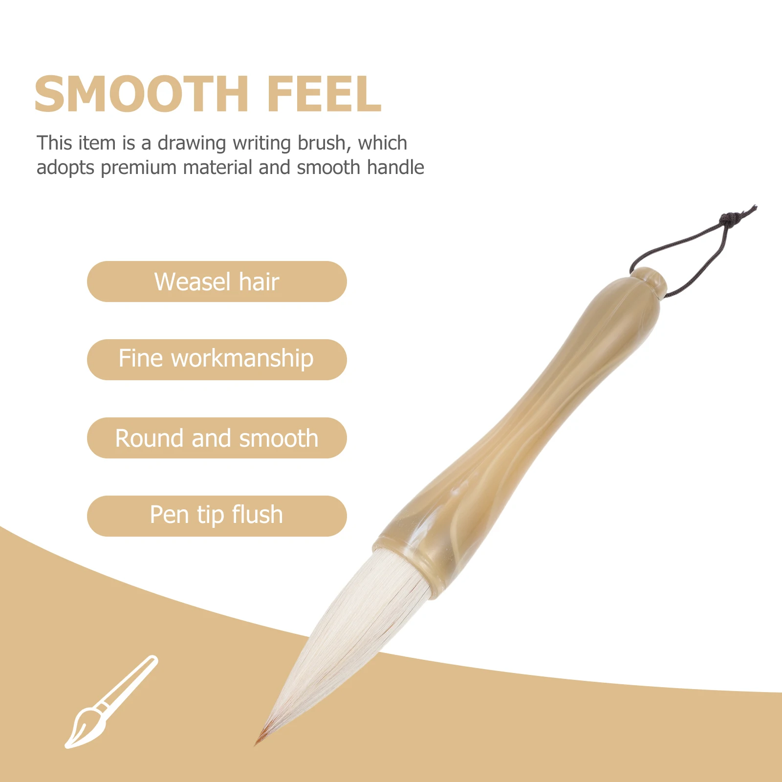 

Smooth Chinese Brush For Writing Couplets Painting Tool Stationery Good Ink Absorption Portable Lightweight Professional Pen Art