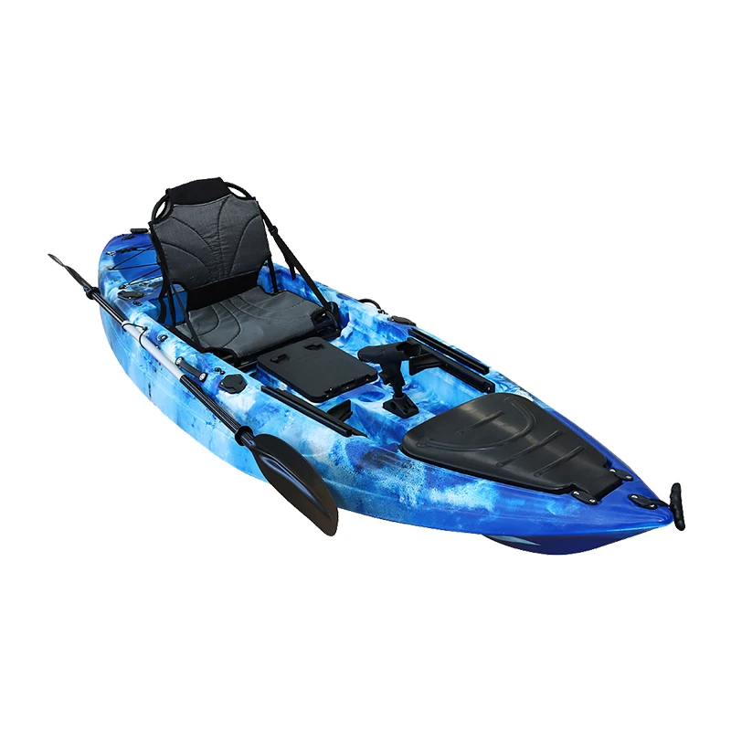 Single-Seater Fishing Pedal Kayak LLDPE Plastic Sea Kayak with Foot Pedal Drive One Person Kayak