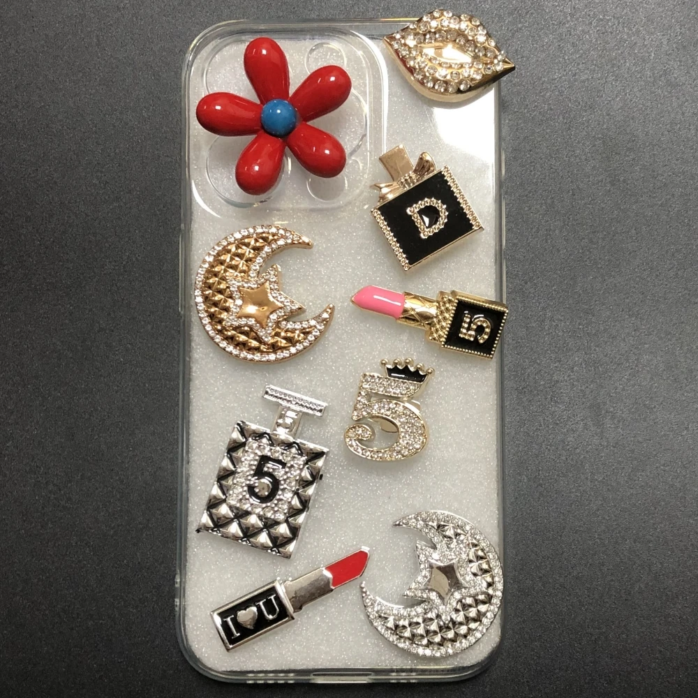 10 Stuks Valentijnsdag Glanzende Lipsticks Vijf Bloemblaadje Bloem Hars Plat Charms Diy Ambachten Junk Telefoon Case Decoratie Bulk Supply