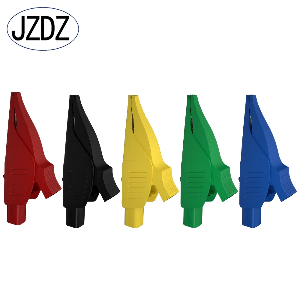 

JZDZ Heavy Duty Alligator Clips Full Insulated Safe Crocodile Clips with 4mm Banana Jack Socket for electrical Test J.60042