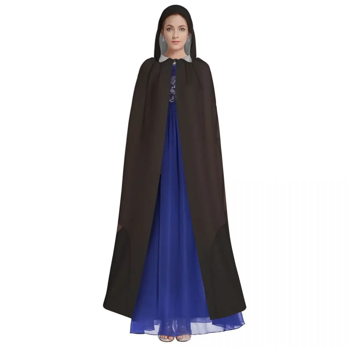 Hooded Unisex with Hood Black Woman With Dread Locks And Glossy Lips Vampire Witch Cape Cosplay Costume