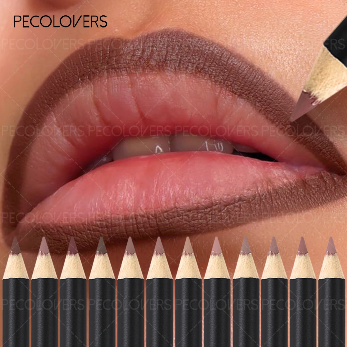 1PC マットリップスティックリップライナーペンヌードカラー長持ちリップライナーペンシルマット効果日常用マルチカラーオプション