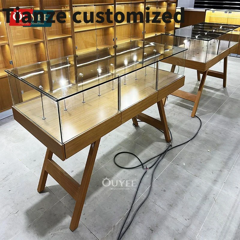 

Customized-Dispensary Retail Furniture Glass Display Showcase Cigar Showcase Glass Rack Shelves Show