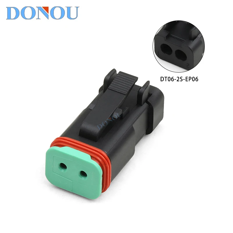 1set 2pin DT06-2S-EP06 New Dechi type waterproof connector engineering vehicle wiring harness connector flat cover plug