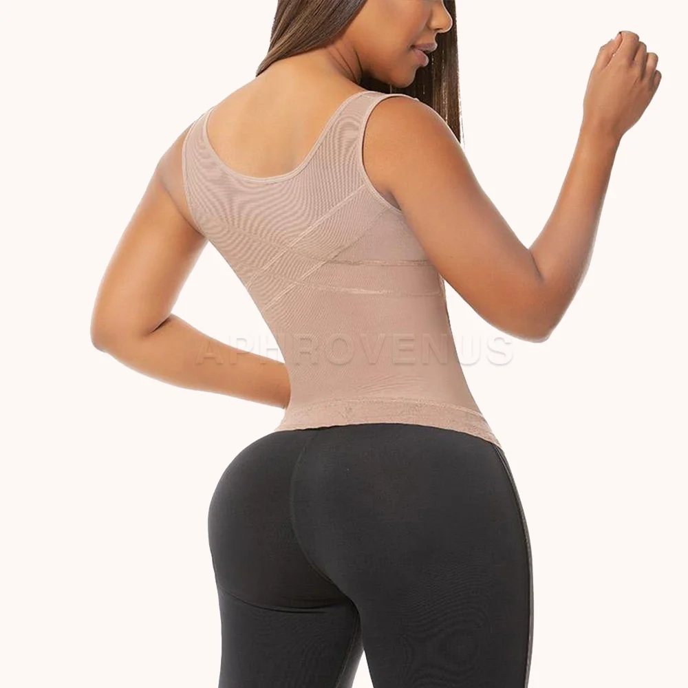 Compressão Body Shaper Vest com zíper frontal, Cintura Trainer Espartilho, Modelagem Cinto, Tummy Control Tops, Fajas Colombianas Cintura