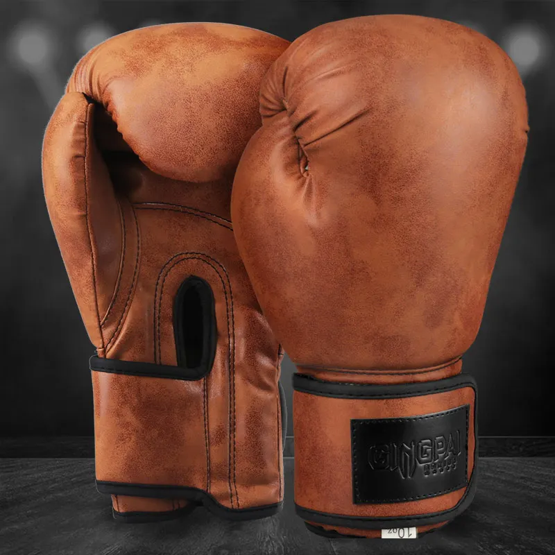 Retro Color Adult Kids Women/Men Boxing Gloves Pu Leather MMA Muay Thai Boxe De Luva Mitts Sanda GYM Equipment 6 8 10 12OZ Boks