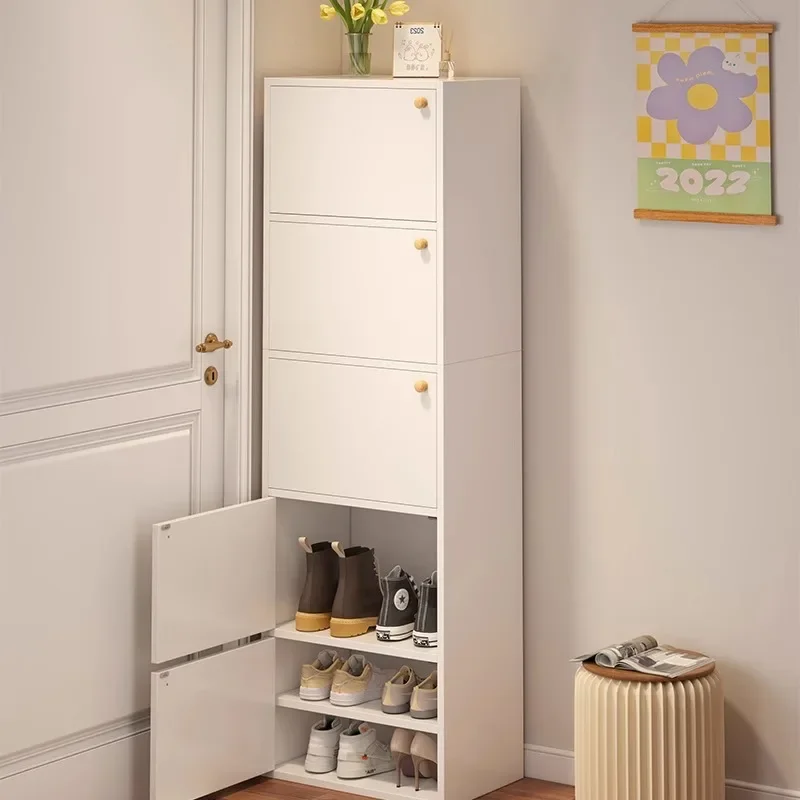Shoe rack, indoor multi-layer storage cabinet at the entrance of the home, integrated shoe cabinet against the wall