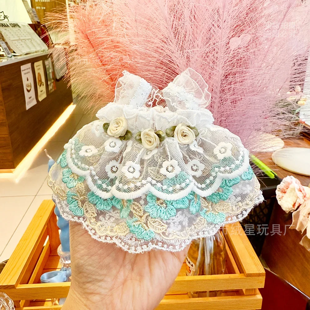 15/17 سنتيمتر جديد معلقة الأذن أرنب الدانتيل ارتفع تنورة معطف Plushdoll حزام الكتف تنورة القطن دمية تنورة الأميرة ملحق طفل هدية #4