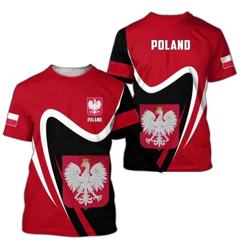 Poland T-Shirts Polish Flag 3D Print Streetwear Men Women Casual Fashion Oversized Short Sleeve T Shirt Kids Tees Tops Clothing