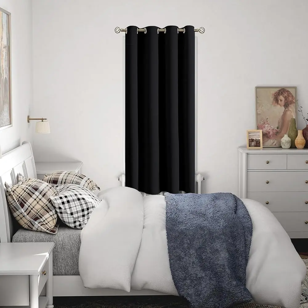 

Living Room Ain 72 H Length, Blackout Ain Thermal Insulation Privacy Grommet Window Drape For Bedroom, 1 Panel, 52 X 72 H,