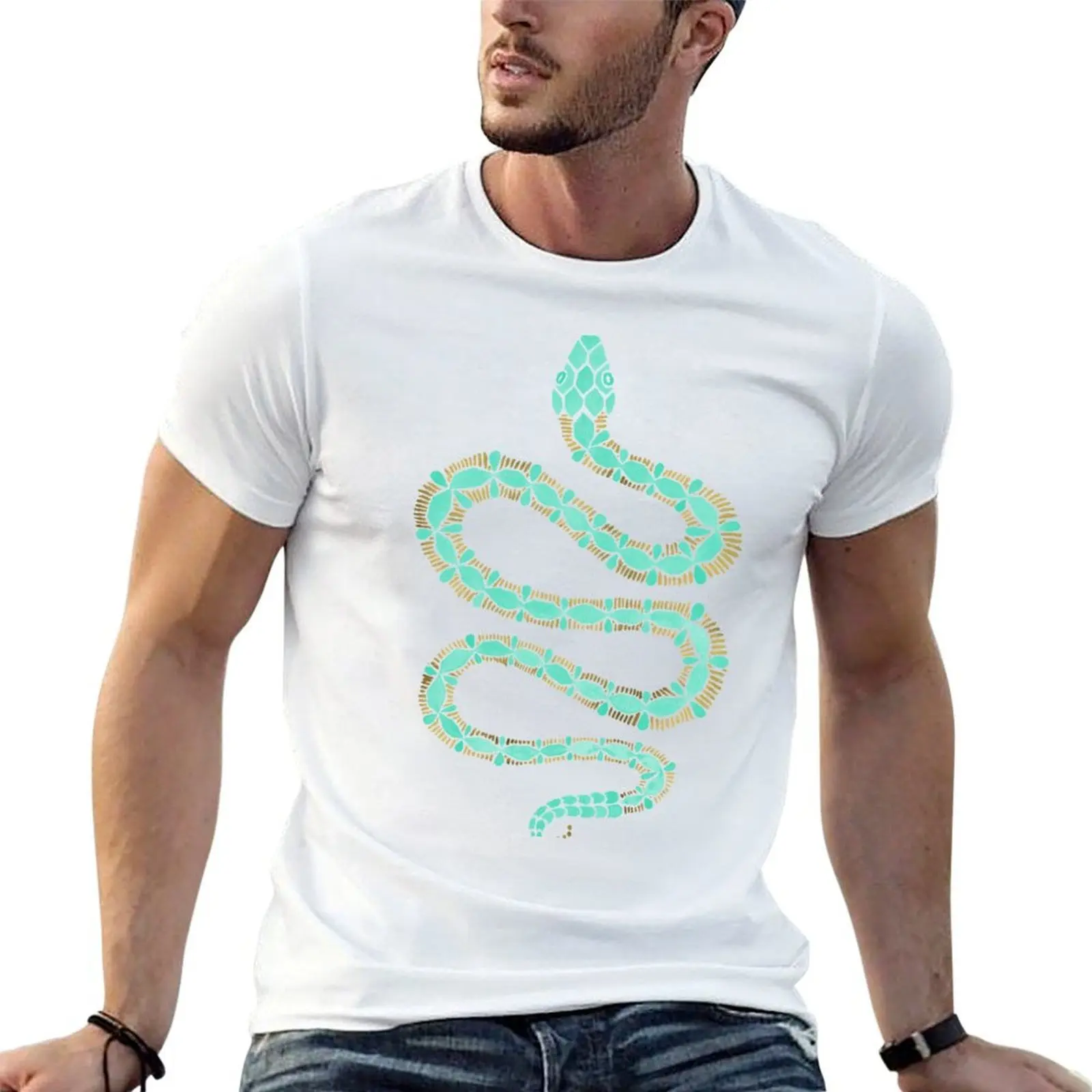 

& shirt cotton 100% man Mint t shirt t man men T-Shirt cotton t Serpent Gold shirt for