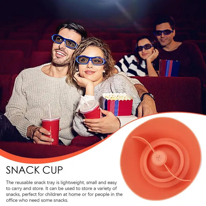 Silicone Snack Bowl High-Temperature Resistant Snack Bowl Lightweight Silicone Platter Snack Plate For Watching TV Playing Games