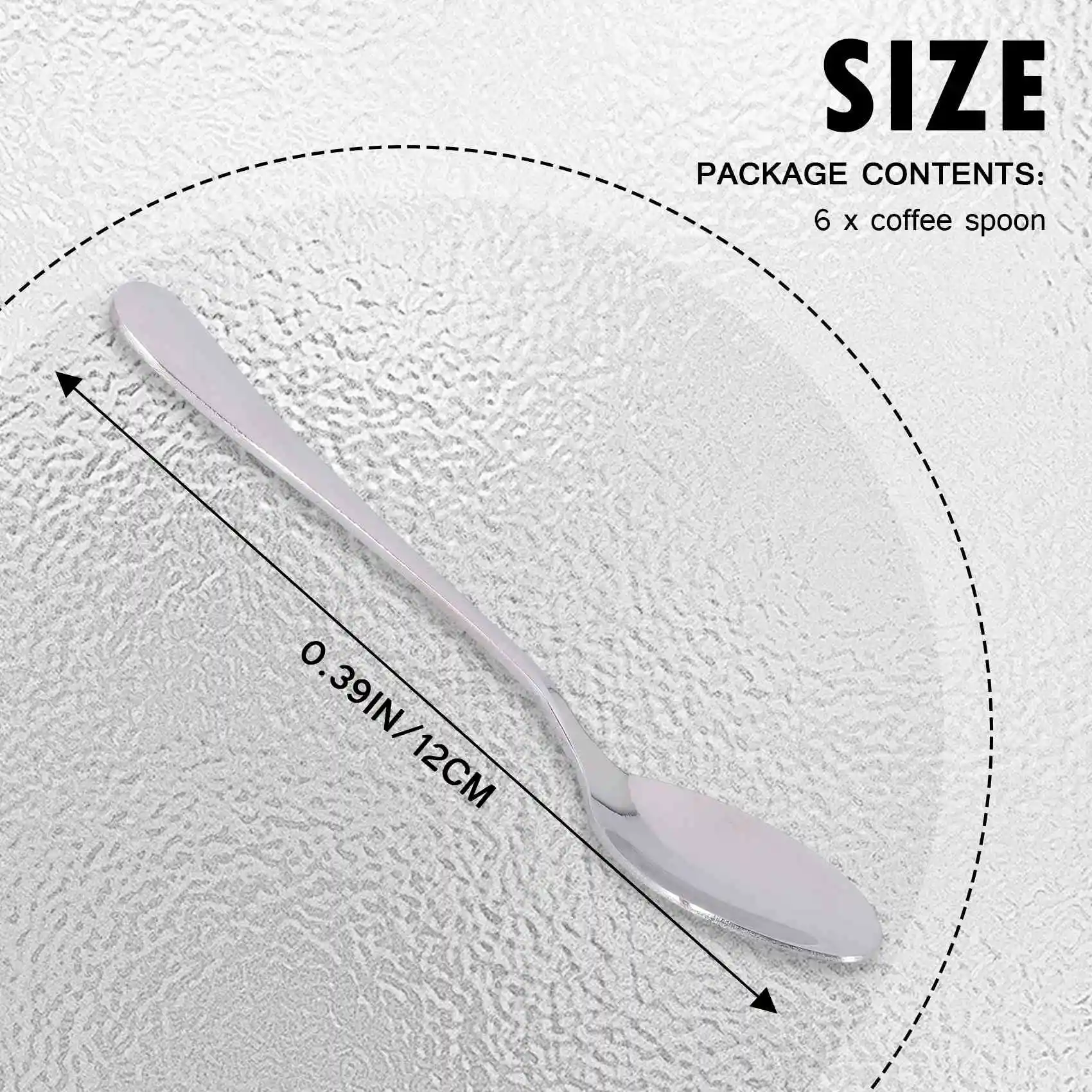 

6 штук ложки для эспрессо, 4,7-дюймовая мини-ложка для кофе из нержавеющей стали, десертная ложка E