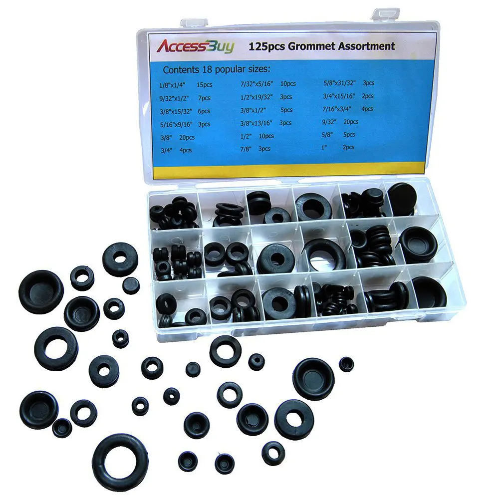

125PCS/Set Sealing Rubber Cables Grommet Kit Electrical Plugs Conductor Gasket Ring o ring Waterproof Protect Wire Tool