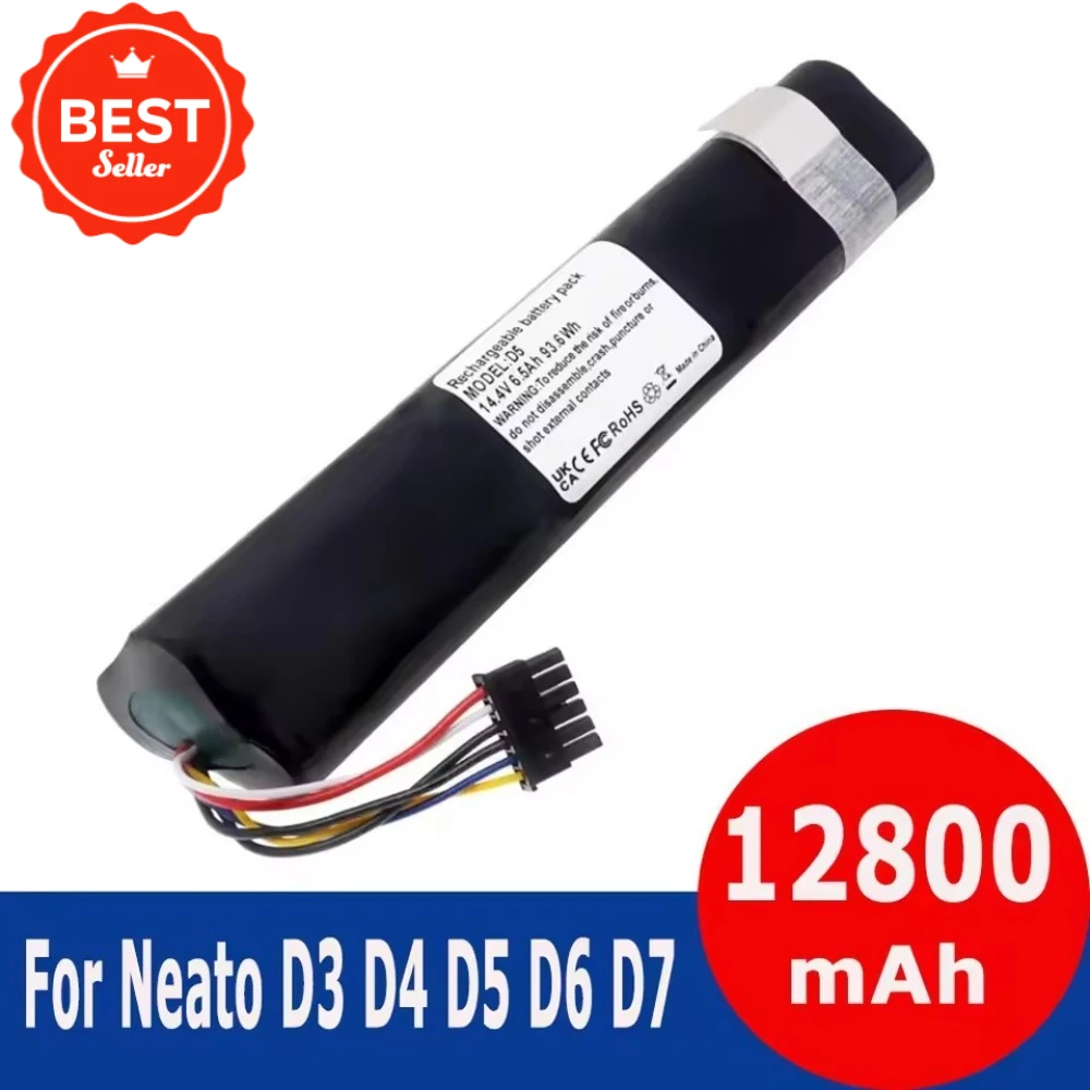 Upgraded 14.4V 6500mAh Li-Ion Battery for Neato Botvac D3 D4 D5 D6 D7 D301 D502 D701 Robot Vacuum Replacement Parts