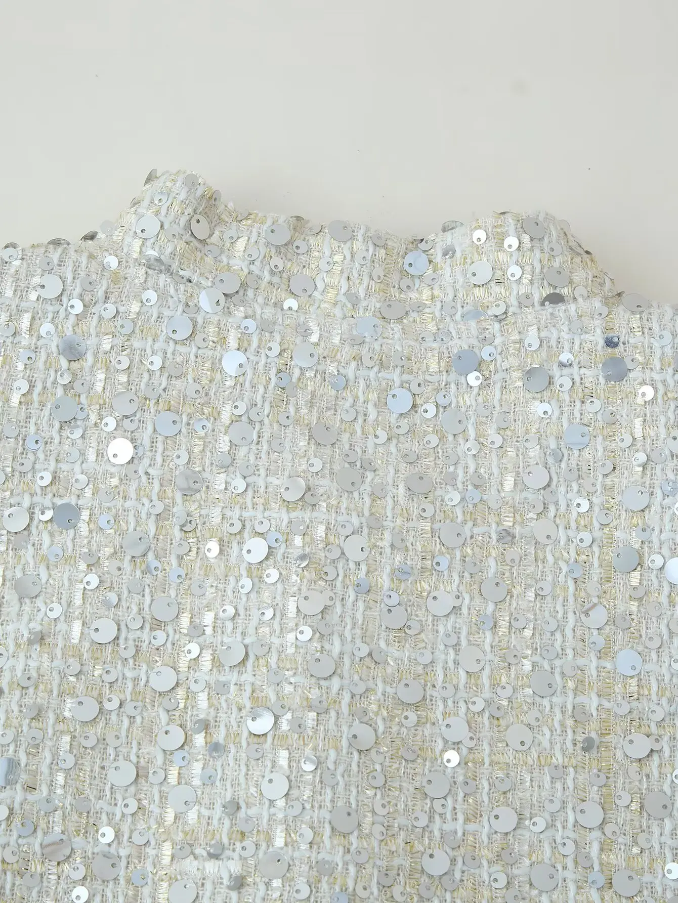 DiYiG Women 2025 Autumn New Fashion Sequin Jacket Retro Long Sleeve Chic Zipper Joker Crewneck Jacket Outerwear Mujer