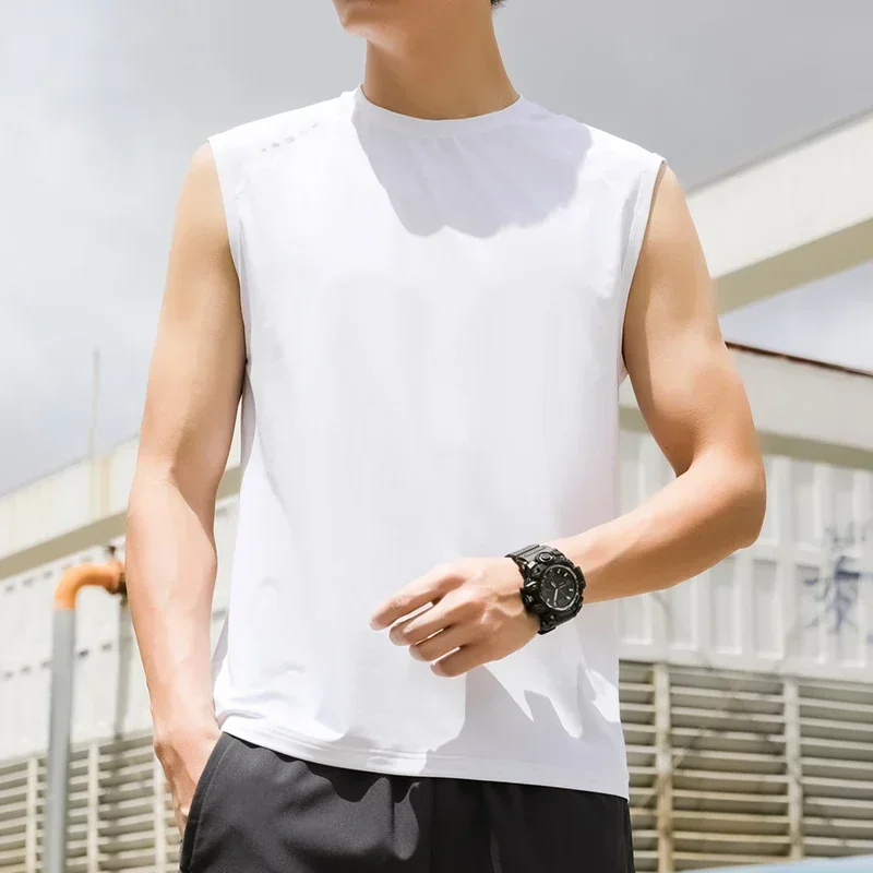 2025 New Men's Basic Tank Tops Summer Solid Black White Sleeveless Tshirt Gym Tee Sporting Clothes Oversize Vest 7xl 8xl 9xl