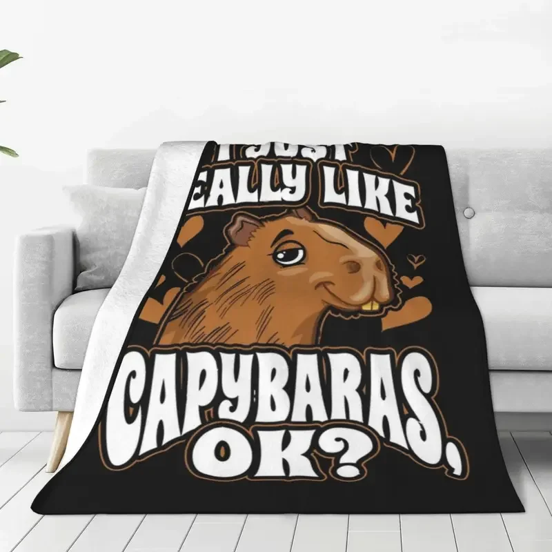 

I Just Really Like Capybaras Fleece Throw Blanket Awesome Animal Blanket for Bed Travel Ultra-Soft Bedroom Quilt