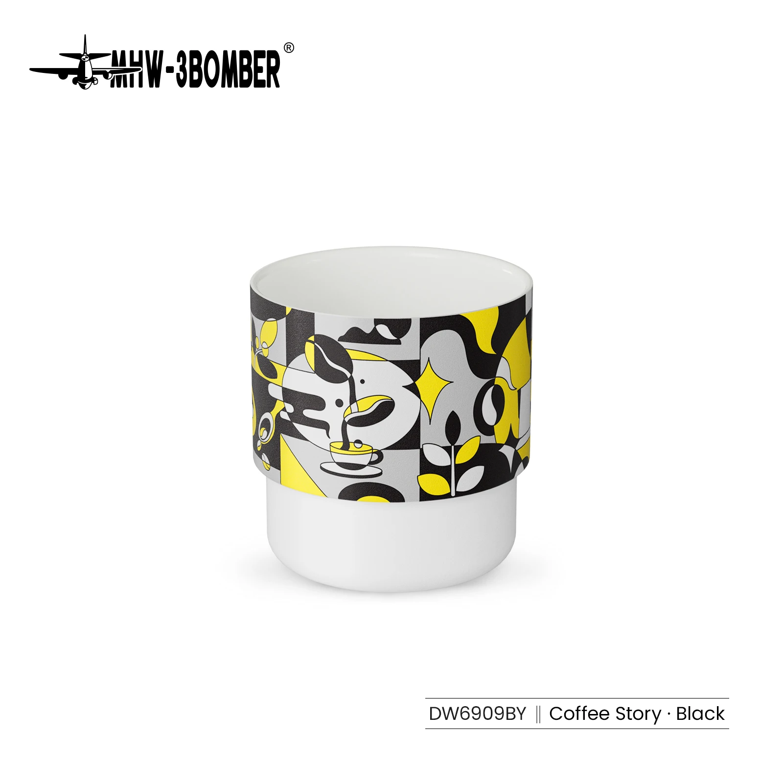 MHW-3BOMBER × Sttoke 220 ml Swirl koffiekopje gebogen bodem verbetert aroma draagbare mok koffiekopjes voor warme en koude dranken