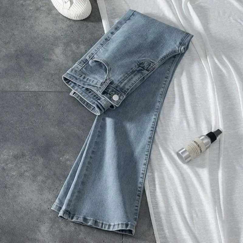 

Women's Jeans Stretch High Waist Female Cowboy Pants Korean Popular Clothes Wholesale Grunge Y2k Vintage Cool 2000s Emo Trousers