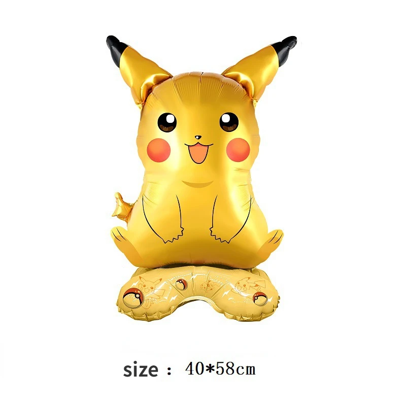 New Pokemon Cartoon Pikachu Charmander Bulbasaur Squirtle Aluminum Foil Latex Balloon Children\'s Birthday Party Decoration Toy