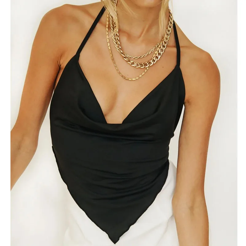 

Summer Sexy Streetwear Cute Crop Top Women Fashion Clothes Y2k White Corset Sports Tank Tops Short Black Cami Backless Clubwear
