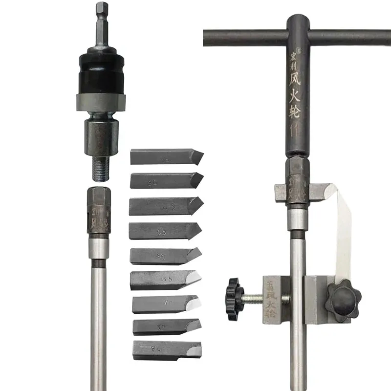 Cortador de mango de escariador de molienda de aleación dura ajustable para herramienta de reparación de asiento de válvula de motocicleta de coche 15/30/45/55/60/65/75/90 grados