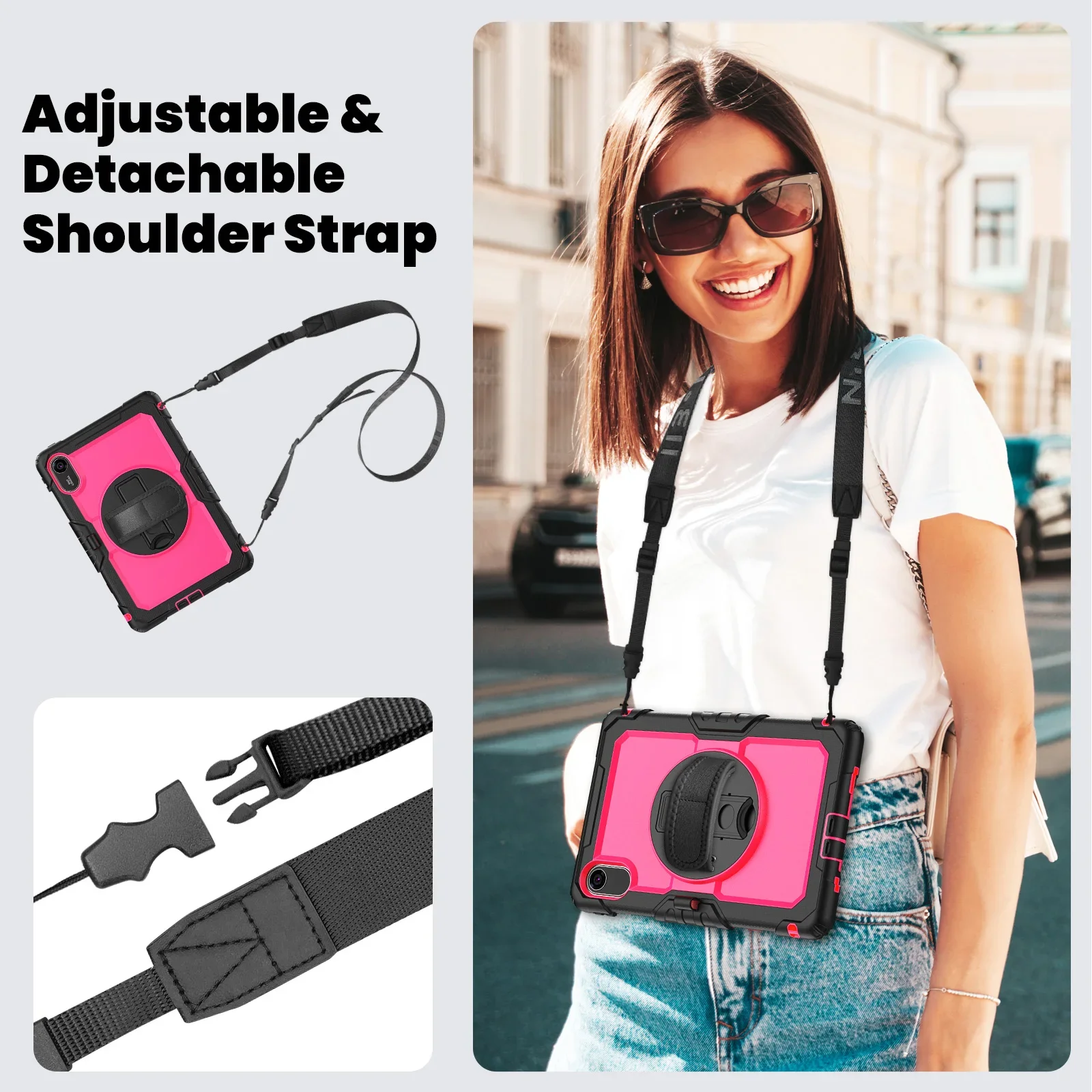 Pop Kids Tablet Cover For New XIAOMI Redmi Pad 2 / SE 2 11 Inch 2025 Shockproof Silicon PC Rugged Case Stand Shoulder Strap Fund