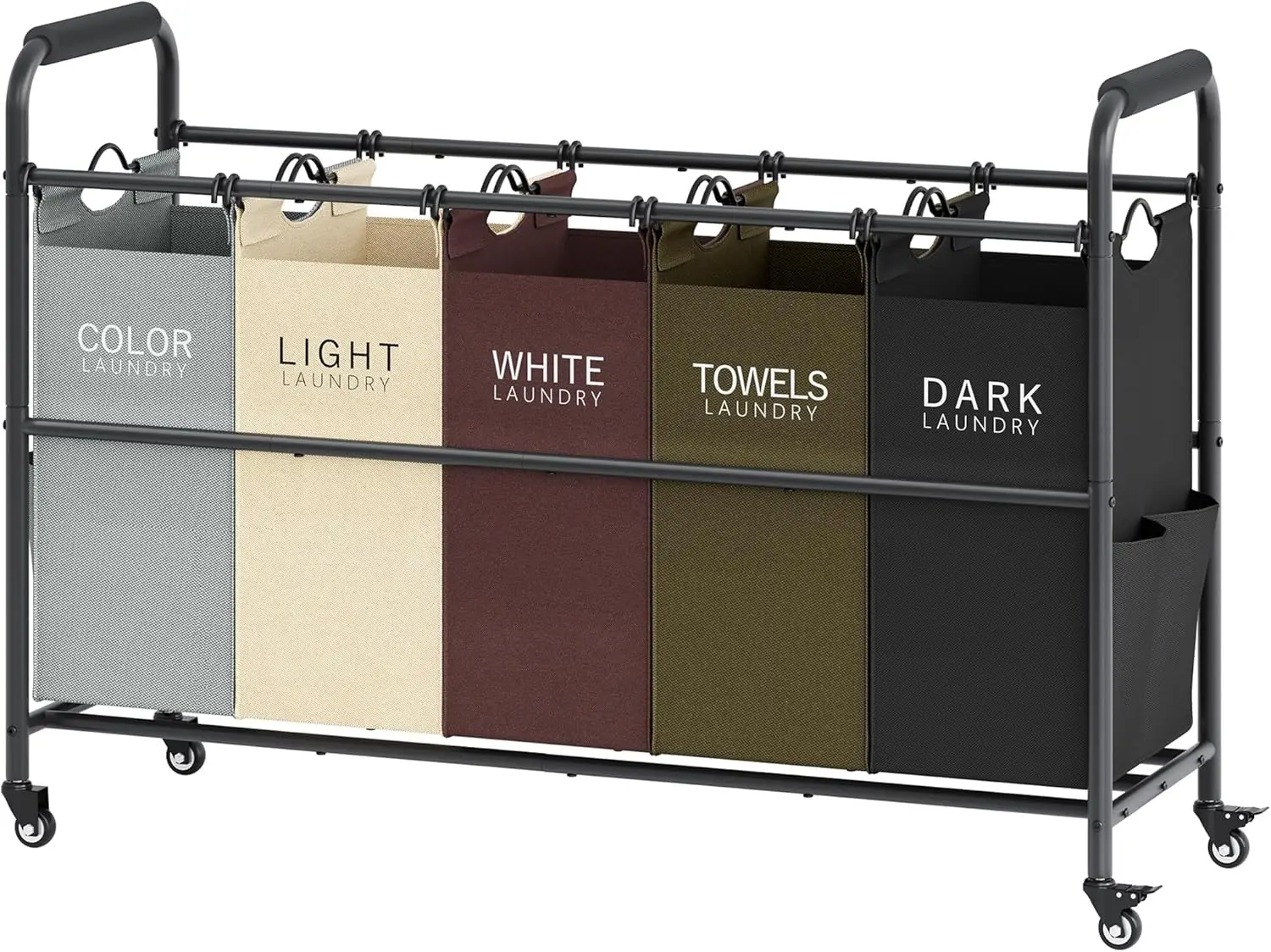 

Корзина для белья на 5 отделений с колесами и замком, сверхпрочная передвижная корзина для хранения одежды, 5 цветов