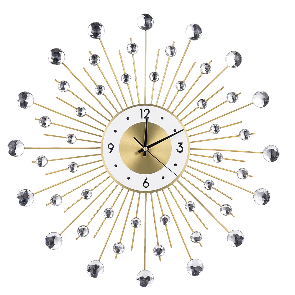 

Настенные часы 50*50 см «Золотой Бриллиант», европейский механизм, на батарейках, металлические, стеклянные, для дома и офиса, декоративные