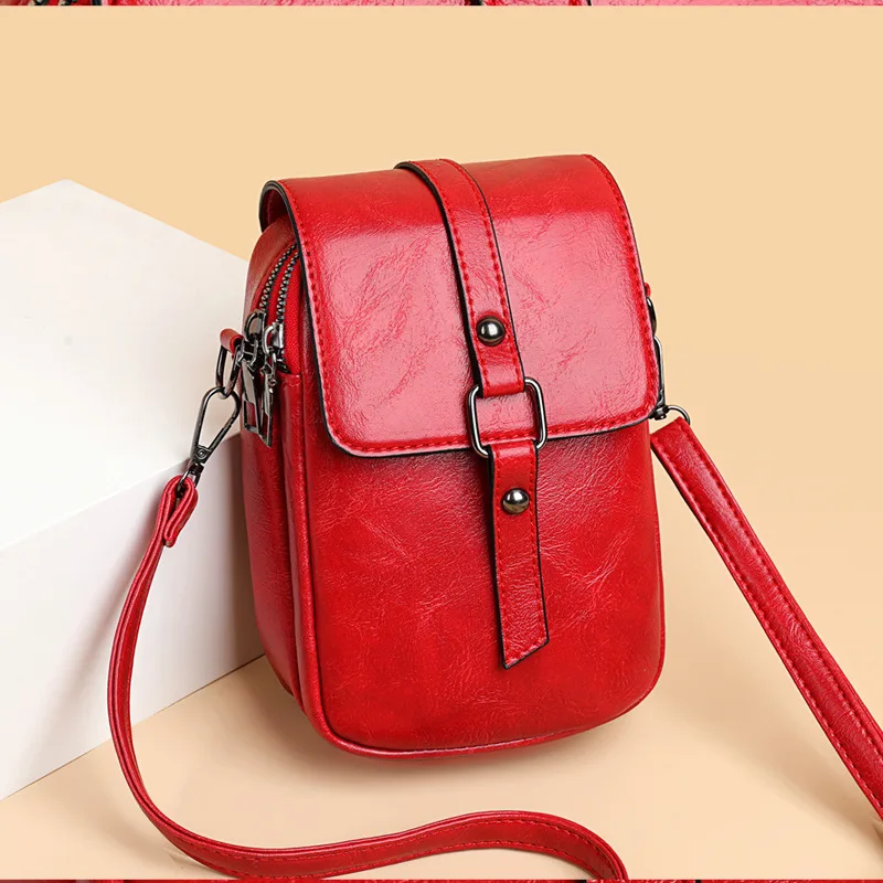 New PU Soft Leather Crossbody Bag for Women Simple and Fashionable Shoulder Bag Casual Lightweight Small Square Handbag