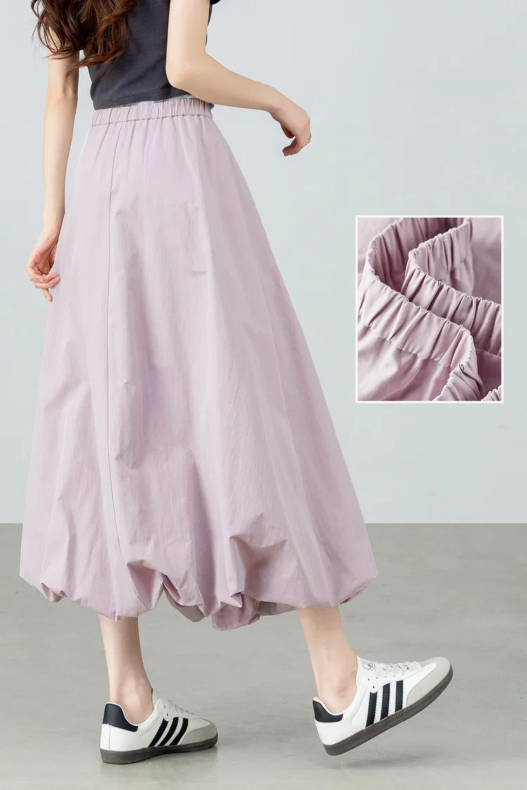 SENTUBILA Damen A-Linien-Rock 2026 Sommer Frühling Herbst Baumwollmischung Elastischer Bund Midi-Röcke für Damenbekleidung 161QA5903 – Detail 15