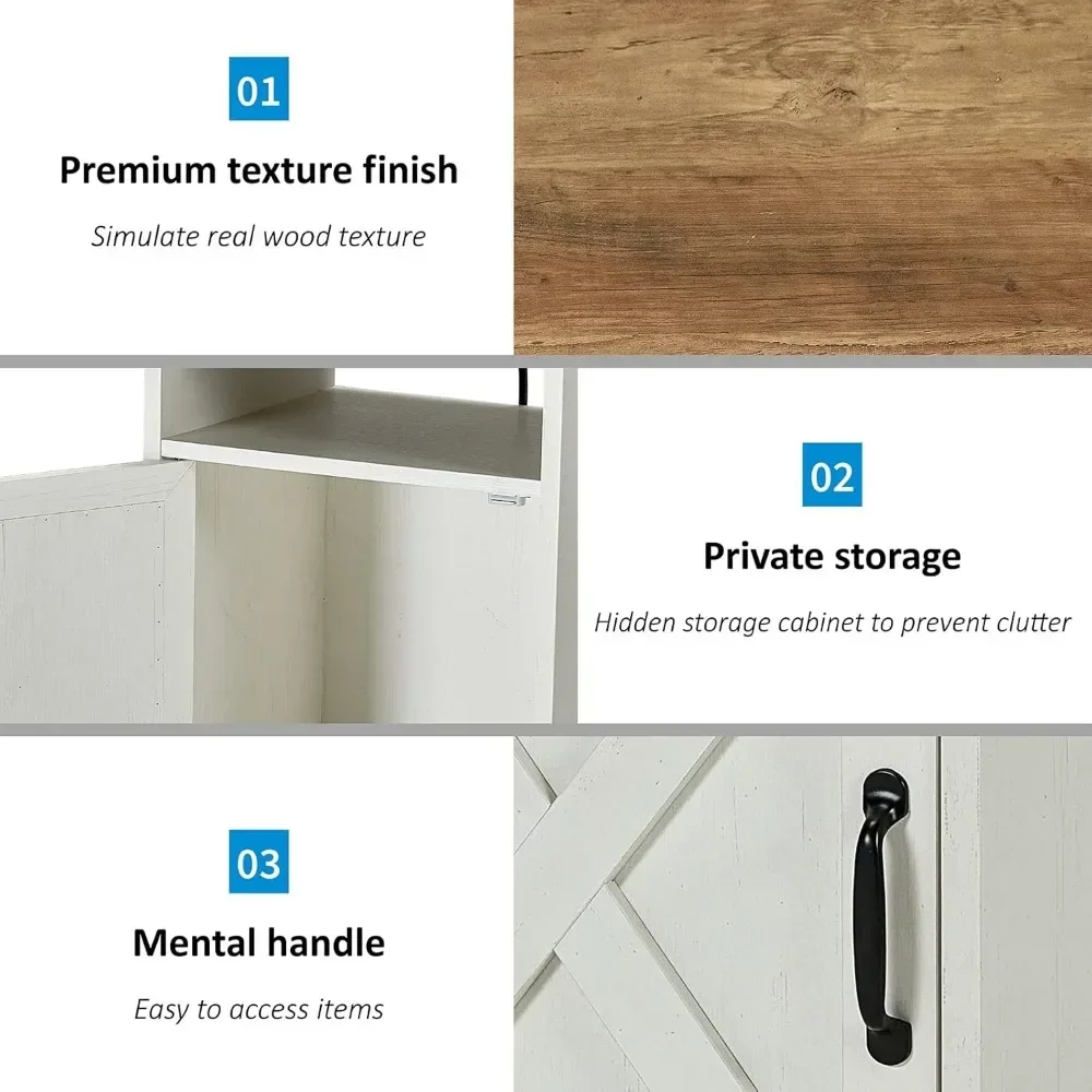 

Хит продаж: Комплект из 3 предметов для гостиной в стиле фермерского дома – журнальный столик и 2 приставных столика, с зарядной станцией и USB-портами, цвет состаренный белый.