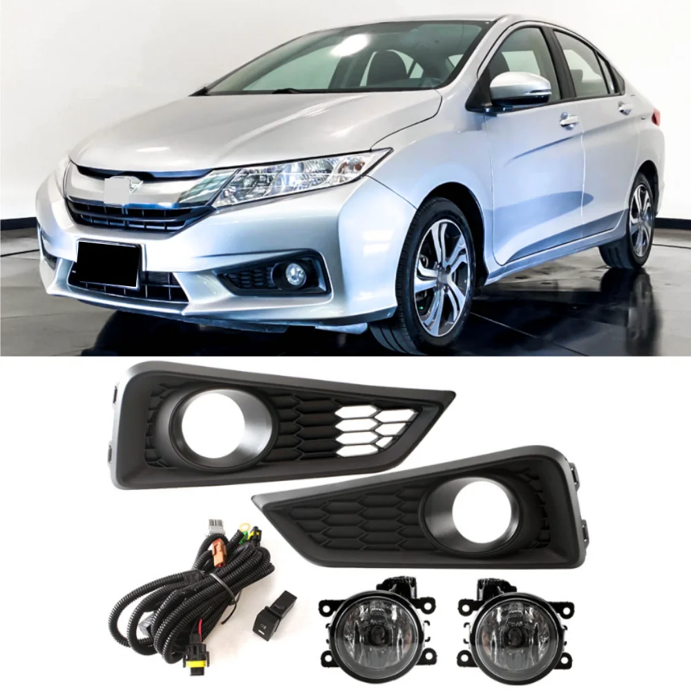 

Для Honda City 2014-2016 автомобильный передний бампер галогенная противотуманная фара в сборе комплект