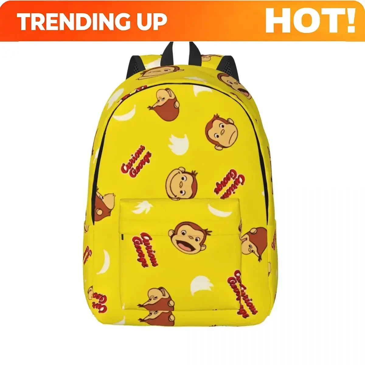 Custom Bag Curious George Monkey Cartoon Backpack For Men Women Teenage Student Work Daypack TV Series Laptop Computer Canvas Ba