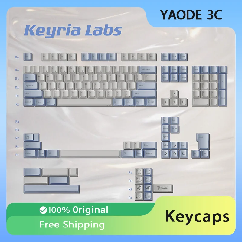 

Keyria Labs Pearl Tears Theme Keycaps 137Keys ABS Spraying Cherry Profile Keycap For Customized Gaming Mechanical Keyboard