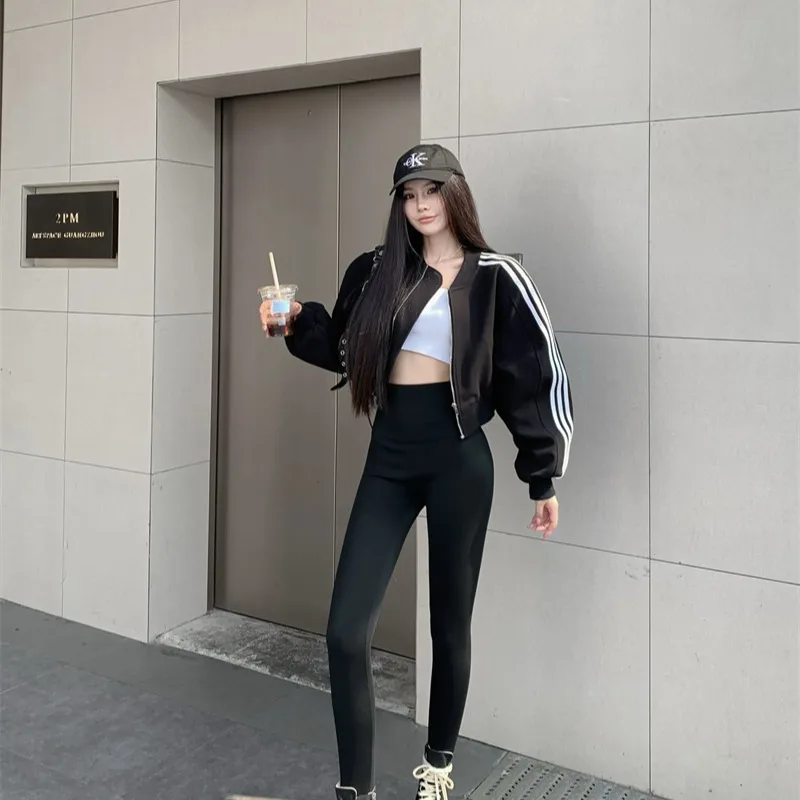 

High Waist Sl Yoga Spor arkskin Pants for Women's Autumn Faionable Tummy Control Butt Lifting Bot