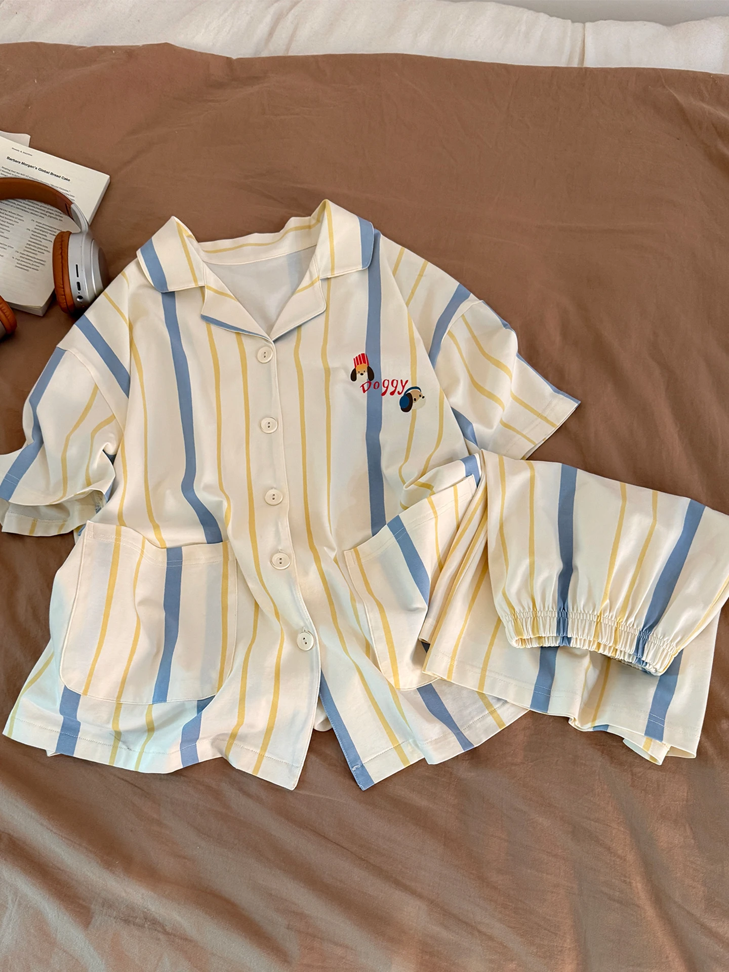 

Pure Cotton Summer Sleepwear Women's plus Size Short Sleeve Home Clothes Dog Pattern Set Suitable for Outdoor And Indoor