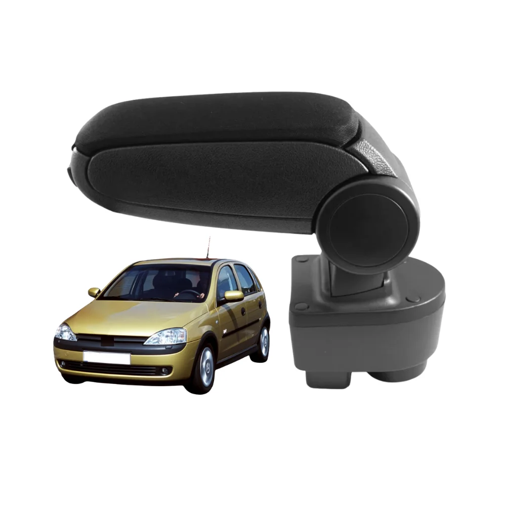 Für Opel Corsa C 2000-2008 Mittelkonsole Armlehne Aufbewahrungsbox Schwarz Kunstleder / Stoff LHD Autoinnenzubehör