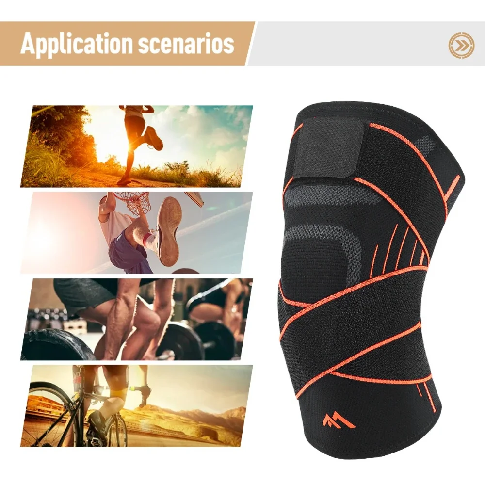 Sports Knee Support Compression Brace Breathable Thin Design for Running Hiking Cycling Badminton Men Women