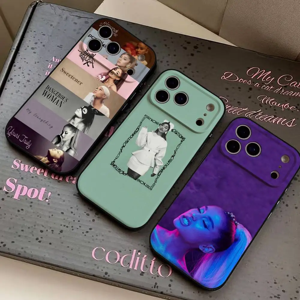 Singer Ariana-Grande Phone Case For IPhone 17 16 15 14 13 12 11 X XR XS Plus Pro Max Mini Soft Black Cover