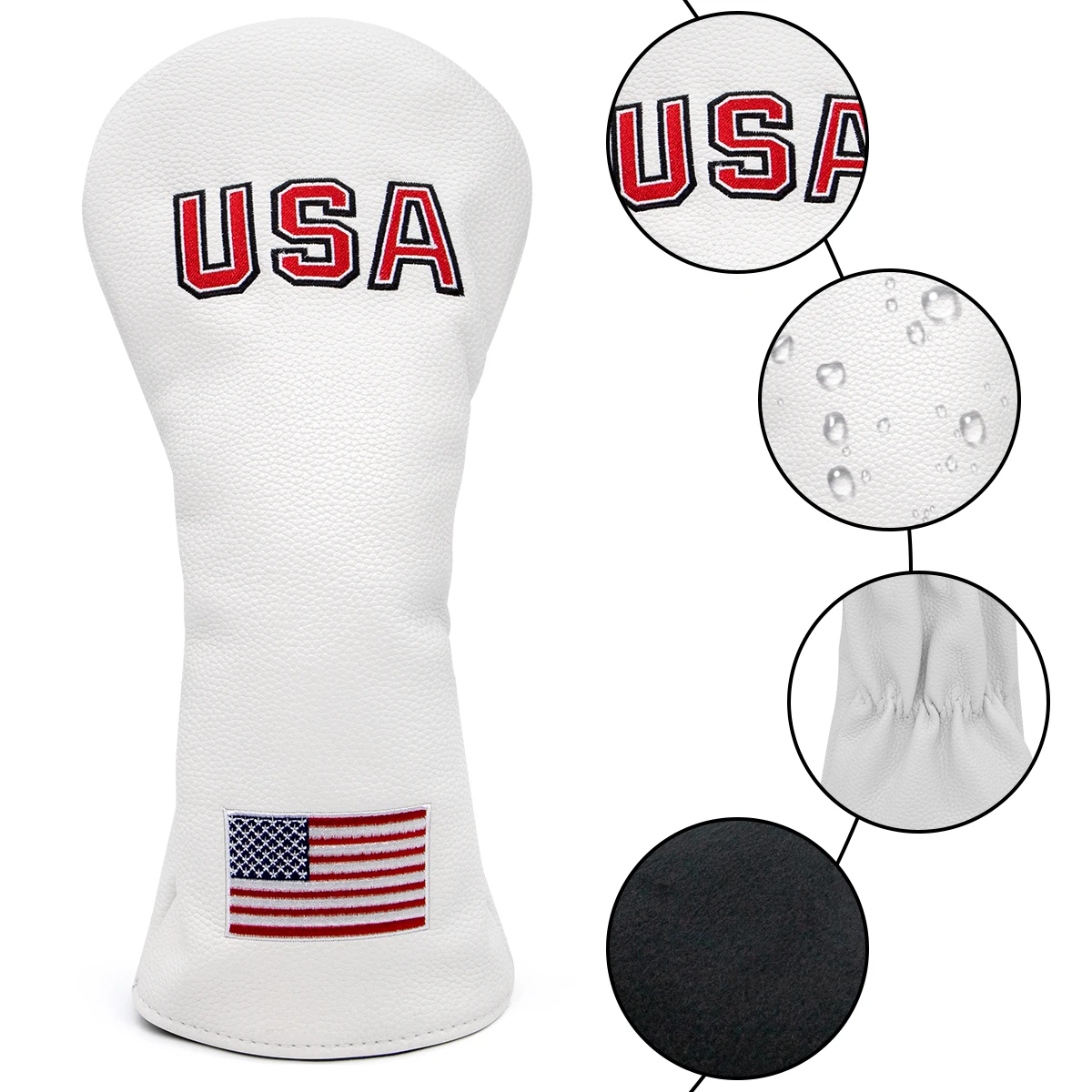 USA Flag Golf Club Head Covers Golf Wood Head Cover for Driver Fairway Wood Covers Hybrid Headcoves