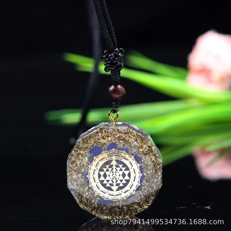 Ogen Energy Explosion Necklace Pendant Jewelry Natural Crystal Lapis Gravel Epoxy Products Chakarra Crane