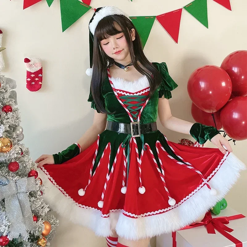 Disfraces de Navidad para mujeres adultas, disfraces de juego de rol de árbol de Navidad, disfraces espeluznantes, vestidos de Navidad de Papá Noel
