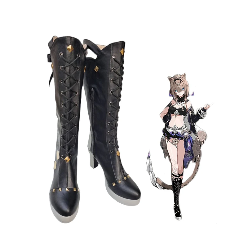 

Honkai Impact 3rd Pardofelis Cosplay Shoes High Heel Boots Game Anime Halloween Christmas Gifts Black