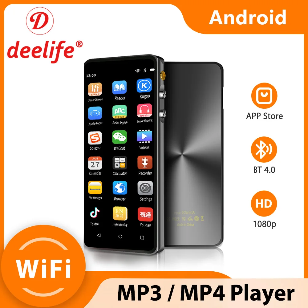 Deelife WIFI MP4 odtwarzacz dotykowy z Bluetooth Android MP3 odtwarzanie muzyki MP 4