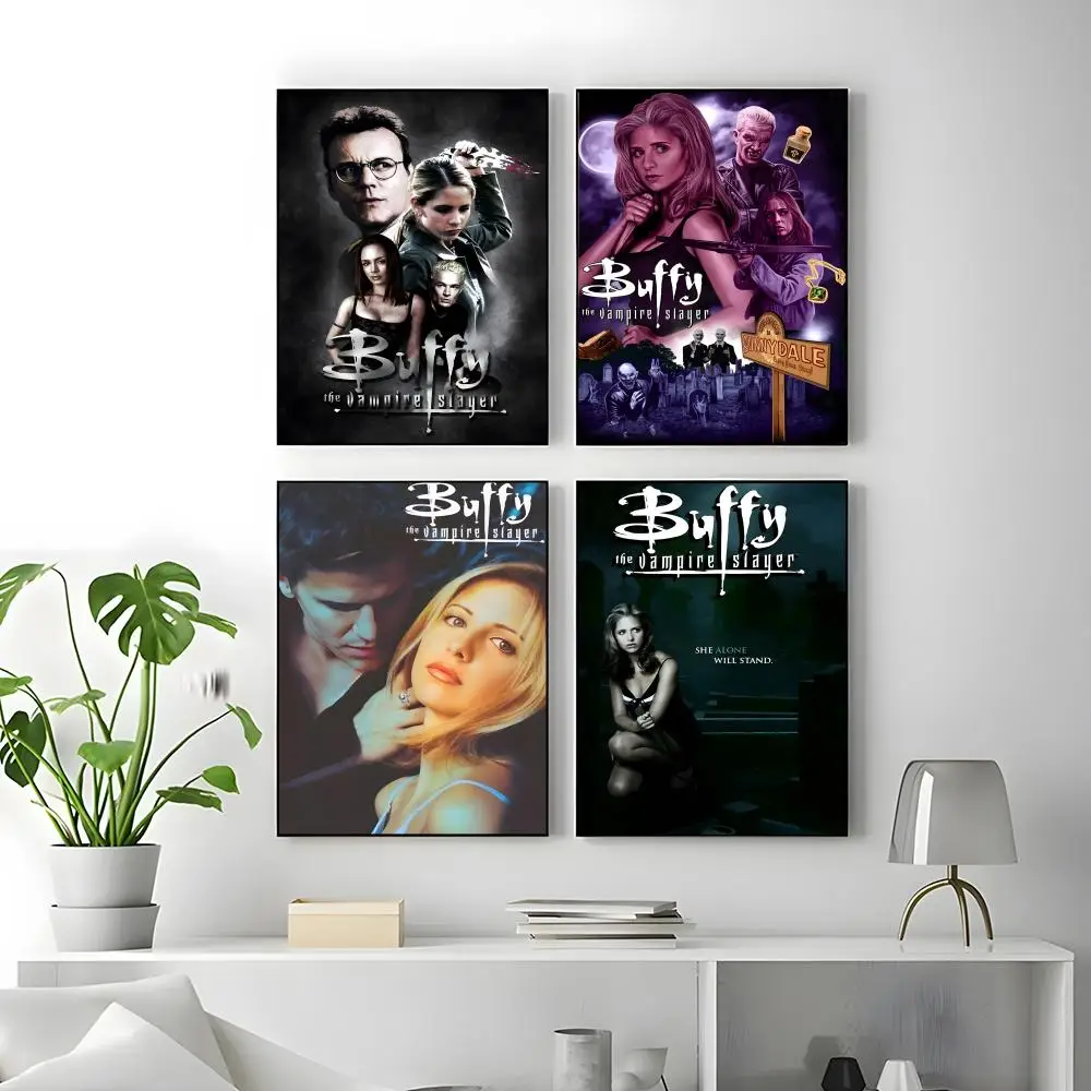 TV Series Buffy the Vampire Slayer Poster Self-adhesive Art Waterproof Paper Sticker Coffee House Bar Room Wall Decor
